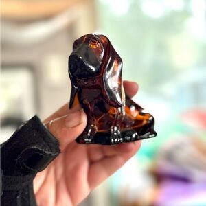 Avon Amber Glass Dog Figurine